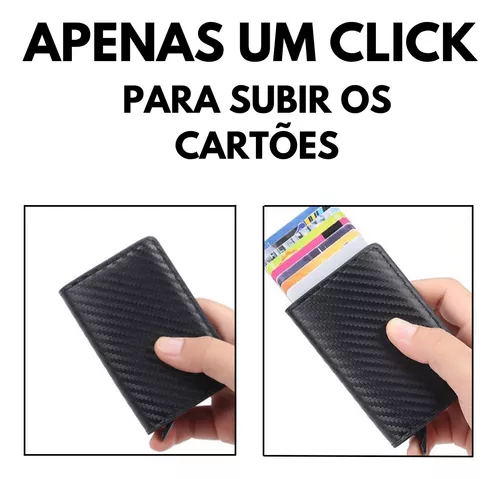 Carteira Porta Cartões Automática Antifurto RFID - Imagem 3