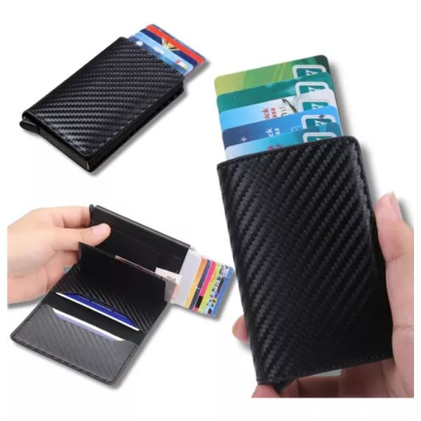 Carteira Porta Cartões Automática Antifurto RFID