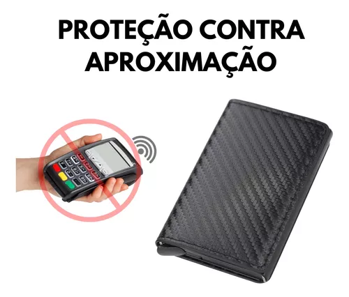 Carteira Porta Cartões Automática Antifurto RFID - Imagem 4